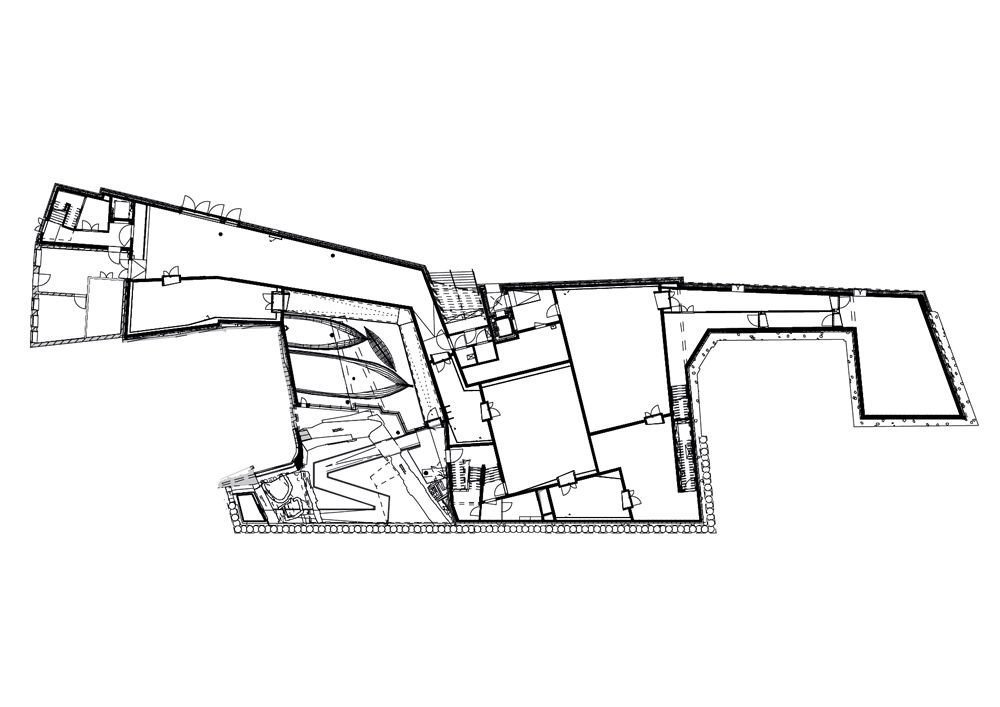 Studio Andreas Heller GmbH Architects & Designers, Evropské muzeum hanzy, 1.NP nové budovy, výkres