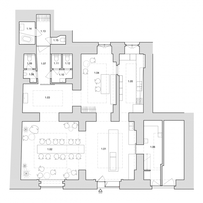 Lenka Míková Architect / Architektonické studio Markéta Bromová, Parlor Café, půdorys – foto