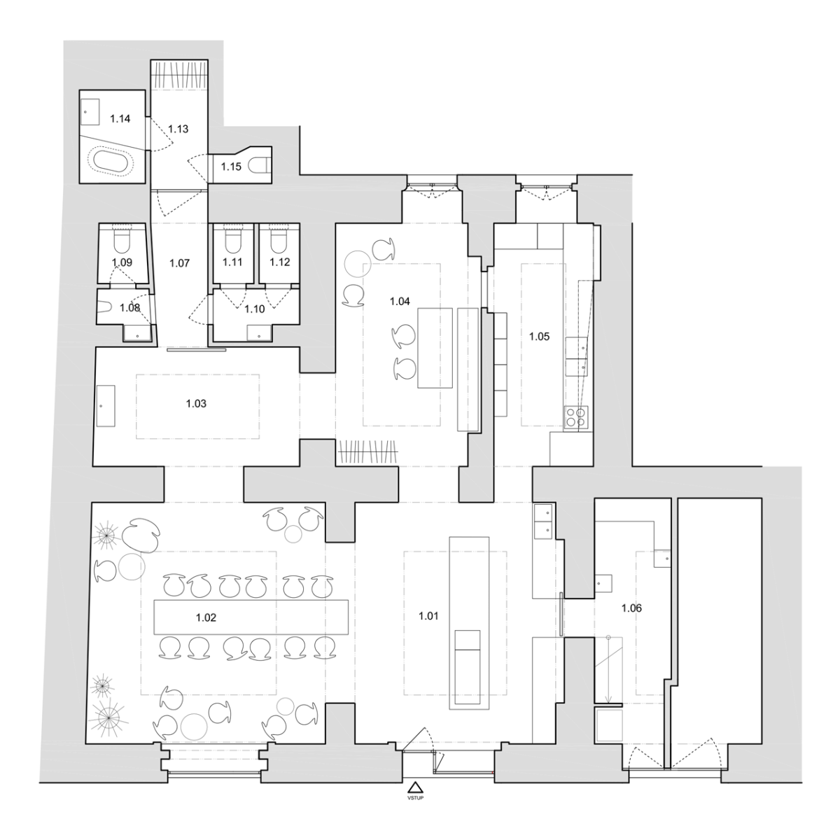 Lenka Míková Architect / Architektonické studio Markéta Bromová, Parlor Café, půdorys – foto