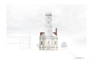 Jiří Lukáš, Centrum Jablonného v Podještědí, kostel/knihovna, pohled SZ – foto