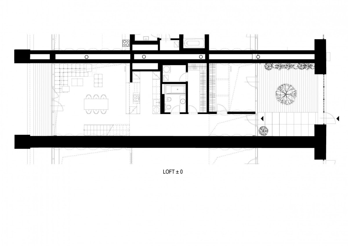 Loft with love, Vít Máslo a David Chisholm / CMC architects, půdorys přízemí