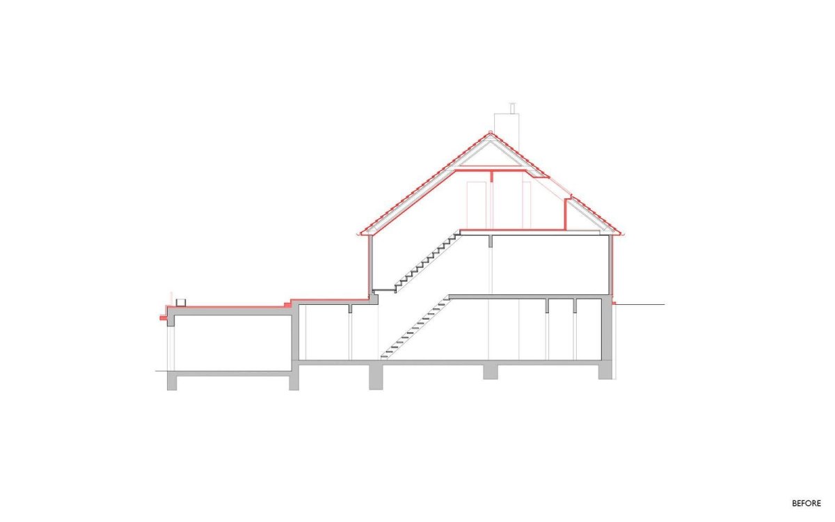 Rekonstrukce okálu, řez a, Pavlíček+Hulín architekti