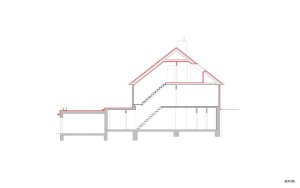 Rekonstrukce okálu, řez a, Pavlíček+Hulín architekti
