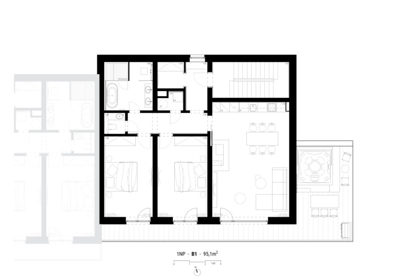  (Apartmánový dvojdům v Krušných horách; BekArch)