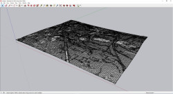 DWG terénu mapového listu po importu do programu SketchUp