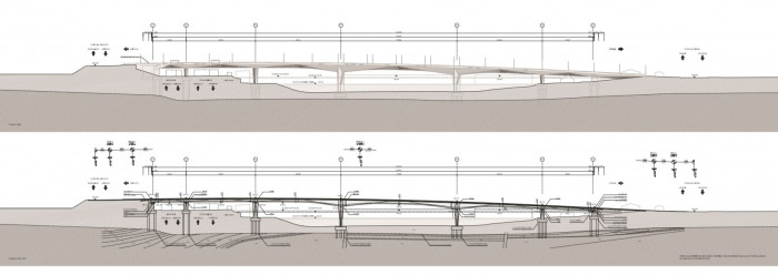 Dvorecký most, pohled a řez, Ateliér 6