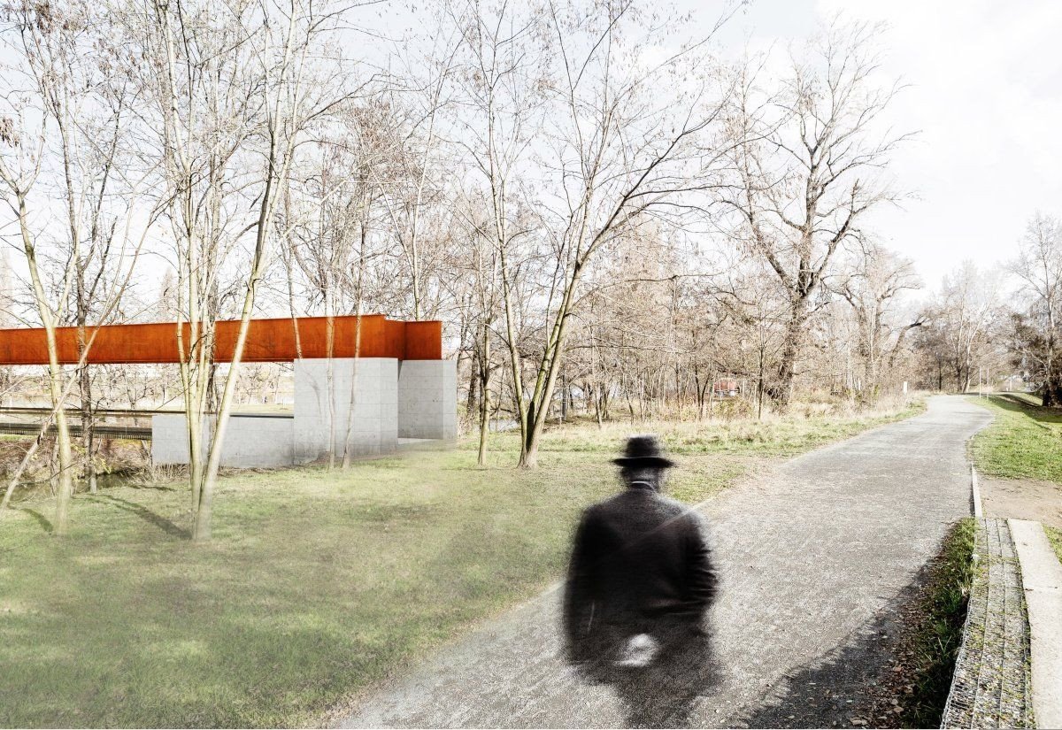 Odměna soutěže na lávku Holešovice-Karlín, vyústění Karlín, Sdružení architektů – Jurák, Filsak