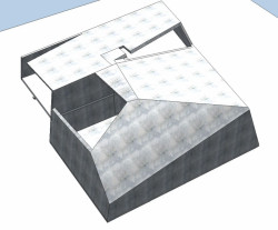Společenské centrum s modlitebnou v Sedlčanech, statické řešení - 3D model skořepiny