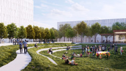 Smíchov City, MS plan - vizualizace otevřeného západního parku