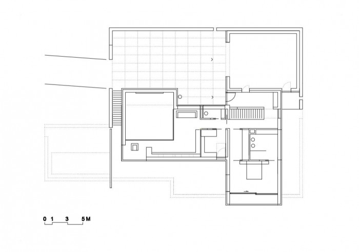 Vila v Beskydech, půdorys 2NP, TREF-Architekti