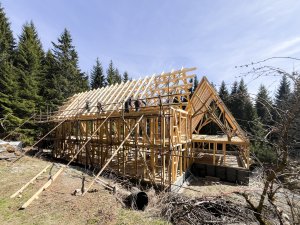 Chata Jahodina pro Ligu lesní moudrosti - z procesu stavby