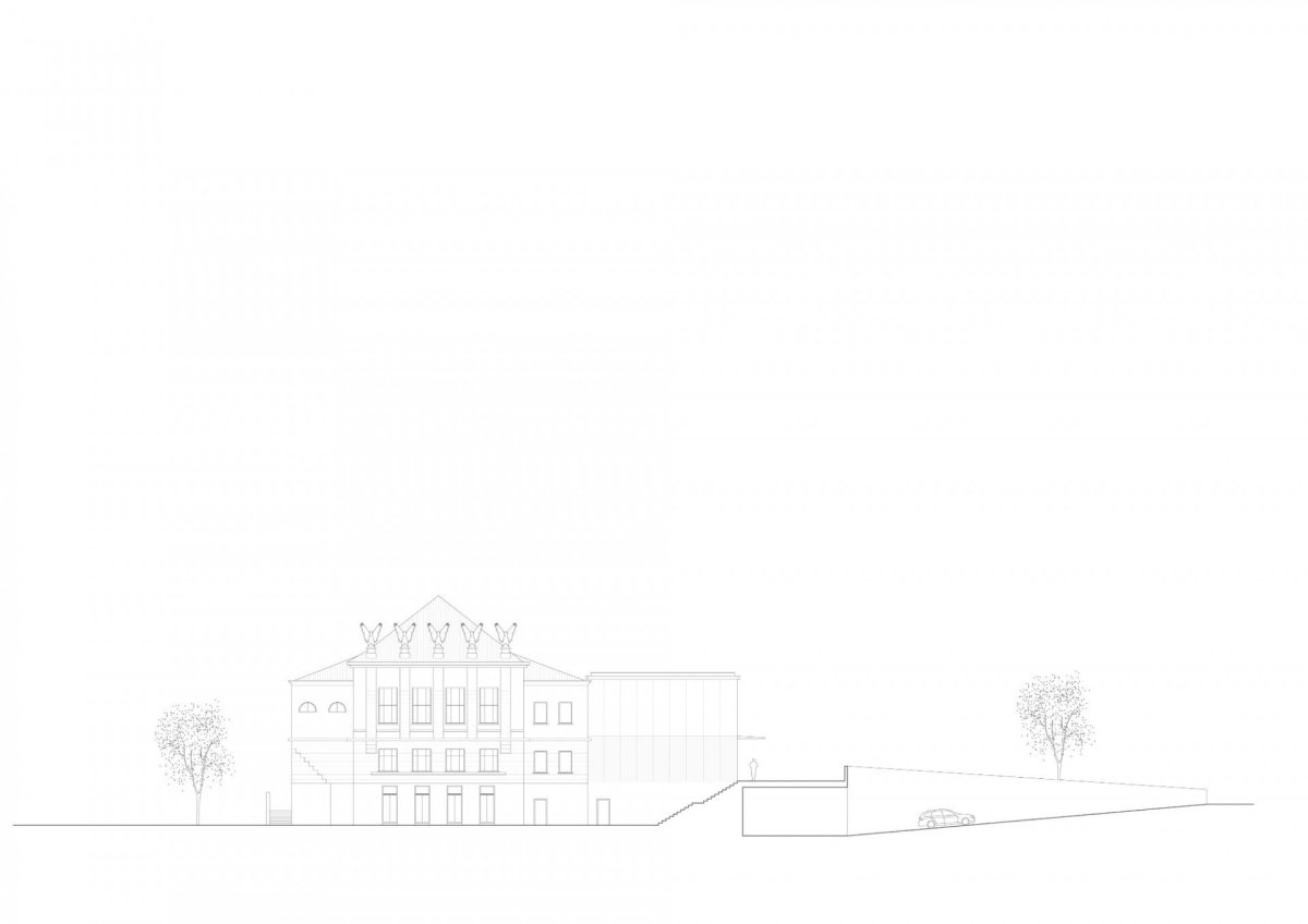 Revitalizace areálu Sokolovny v Rokycanech, Rusina Frei architekti / Martin Rusina, Martin Frei, Gabriela Sládečková, pohled sever a jih