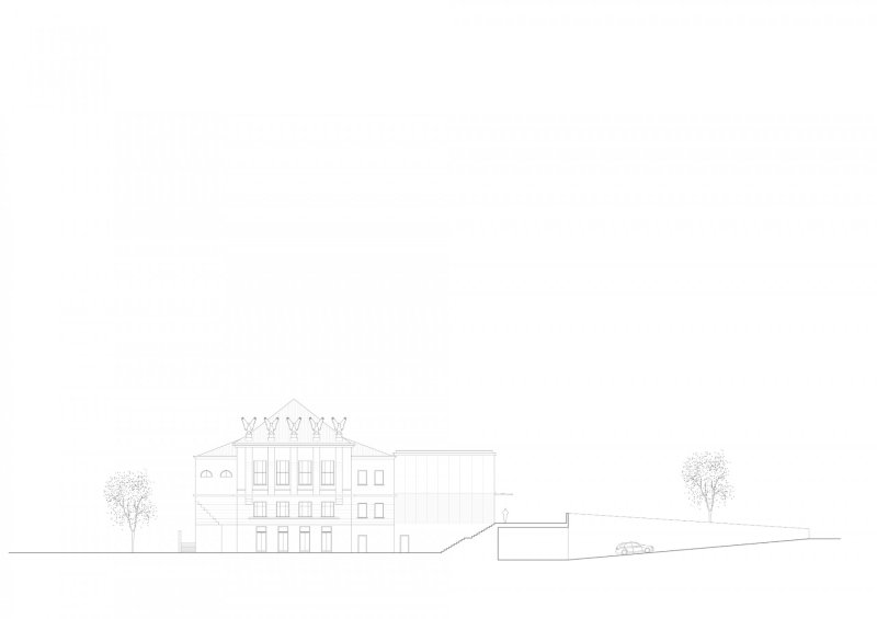 Revitalizace areálu Sokolovny v Rokycanech, Rusina Frei architekti / Martin Rusina, Martin Frei, Gabriela Sládečková, pohled sever a jih