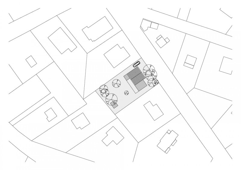 Rodinný dům v Hradišťku, XYLO Atelier / Jakub Loučka, situace