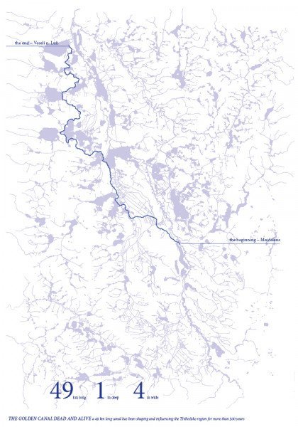Mapa krajiny okolo Zlaté stoky.
