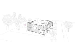 Rodinné domy v Dobříši, axonometrie, Boq architekti