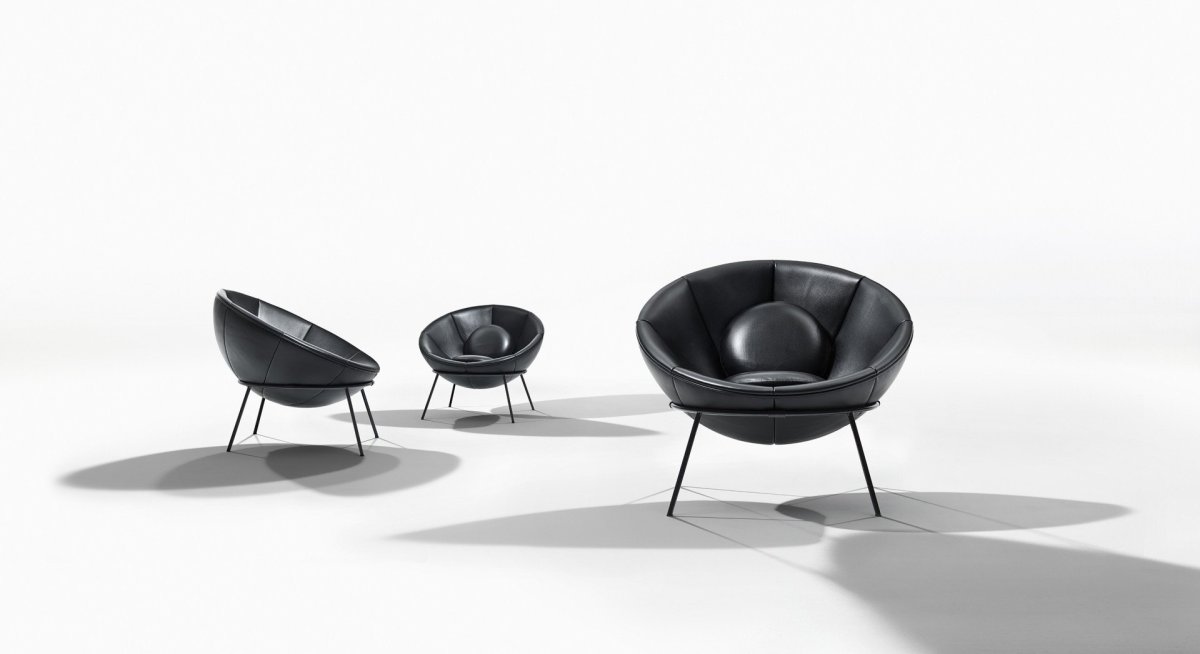 Bowl Chair v černé kůži