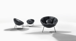 Bowl Chair v černé kůži