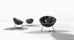 Bowl Chair v černé kůži