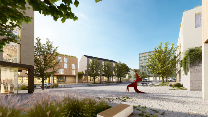 Vítězný návrh v architektonicko-urbanistické soutěži „Potenciál města Žďár nad Sázavou“, vizualizace, MS Plan s.r.o.