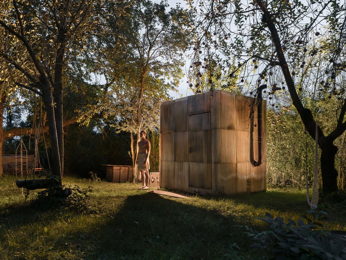 Sauna je skrytá v zahradě (Sauna, ika.architekti)