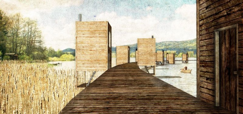 Vu Dinh Quang, Daniela Míková a Ondřej Novák, Malá architektura pro Velký rybník, ubytovací budky - foto