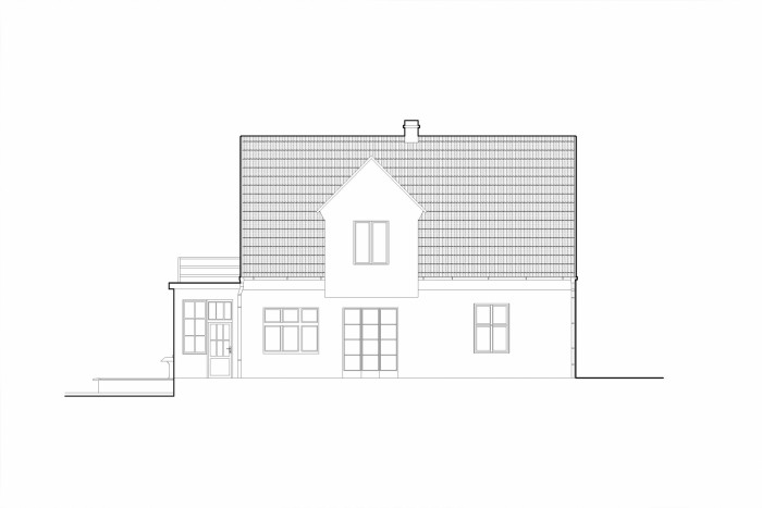 Vila s fontánou, Mjölk architekti, pohled jihovýchod