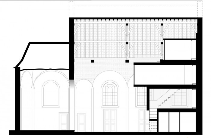 The Waterdog, vestavba architektonického studia do kaple, Klaarchitectuur