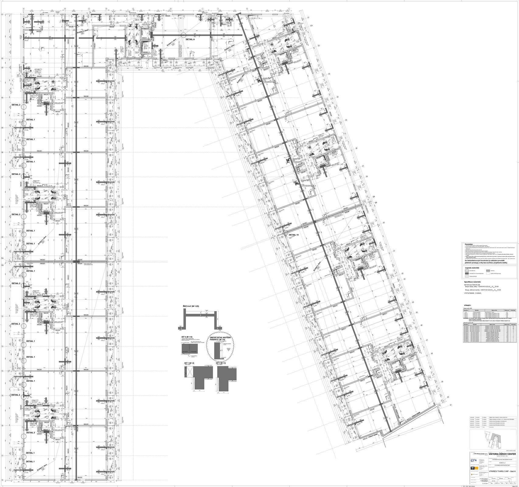 Ke statickému řešení využili projektanti BIM software Allplan. (Bytový komplex Viktoria Center, architektonické řešení CTR group a.s.)