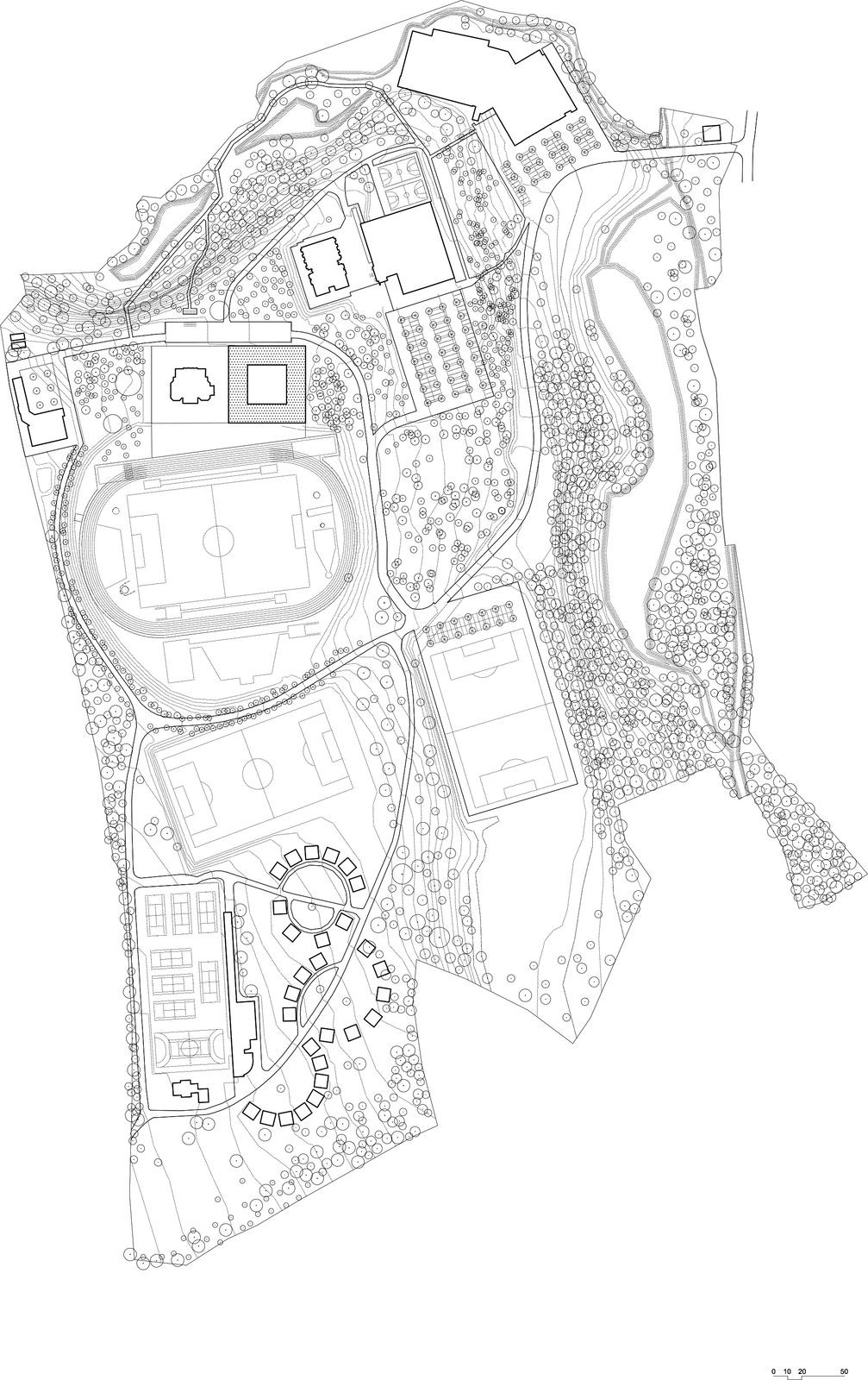 BAUKUNST, Polyvalentní infrastruktura, situace, výkres