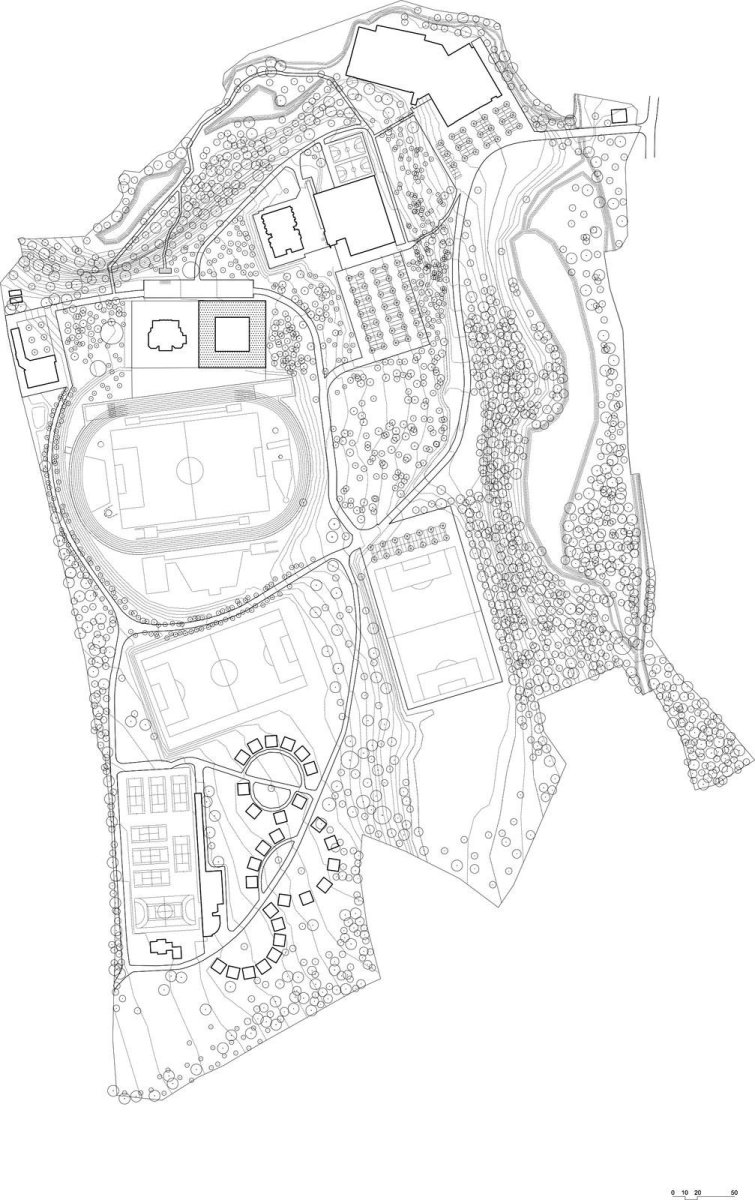 BAUKUNST, Polyvalentní infrastruktura, situace, výkres