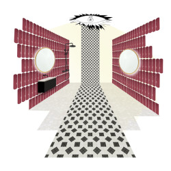 Koláž materiálů - koupelna