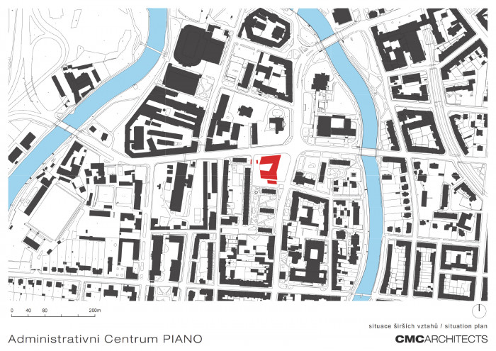 Administartivní centrum Piano, situace, CMC architects a.s.