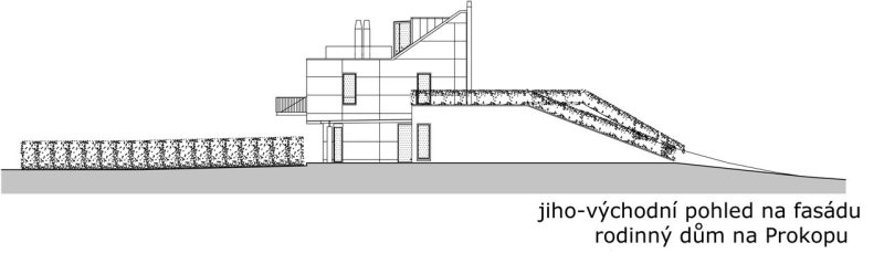 Rodinný dům Na Prokopu, Petr Keil, KMS architects spol. s r.o. - pohled jihovýchodní