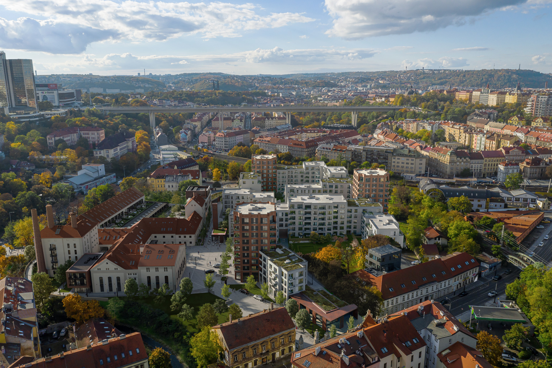 Nový bytový komplex navazuje na bývalý pivovar.