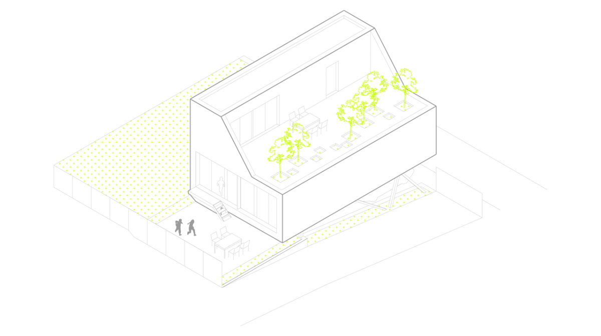 2A Design, Flying Box Villa, axonometrický pohled – foto