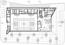 Národní sportovní centrum v Prostějově, půdorys 1NP, atelier-r