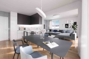 SCHINDLER SEKO ARCHITEKTI navrhli prefabrikovaný bytový dům polyfunkčního charakteru Happi Milánská v Horních Měcholupech