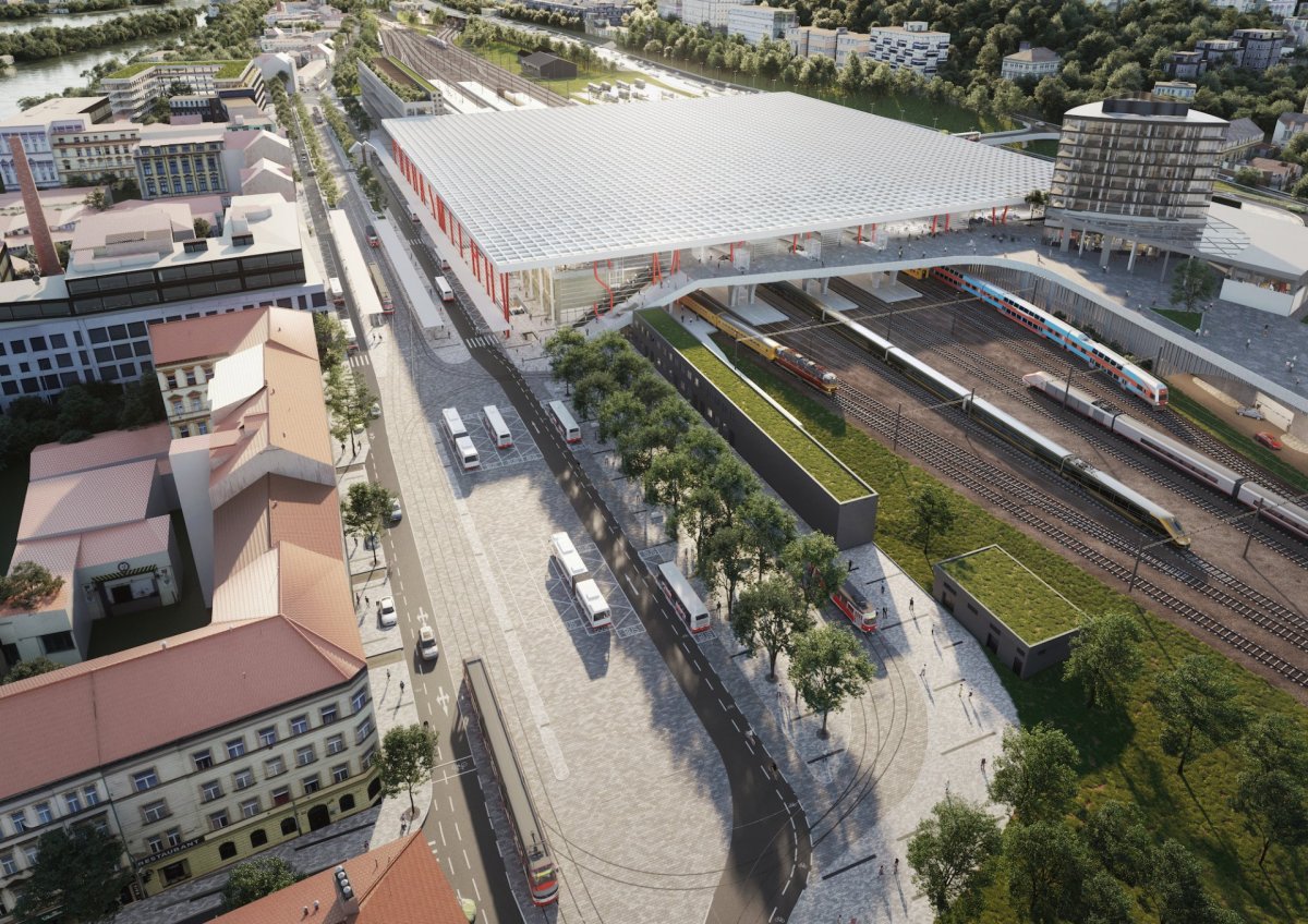 Dopravní terminál Smíchov, A69 architekti. Vizualizace: DOUSEK-ZÁBORSKÝ