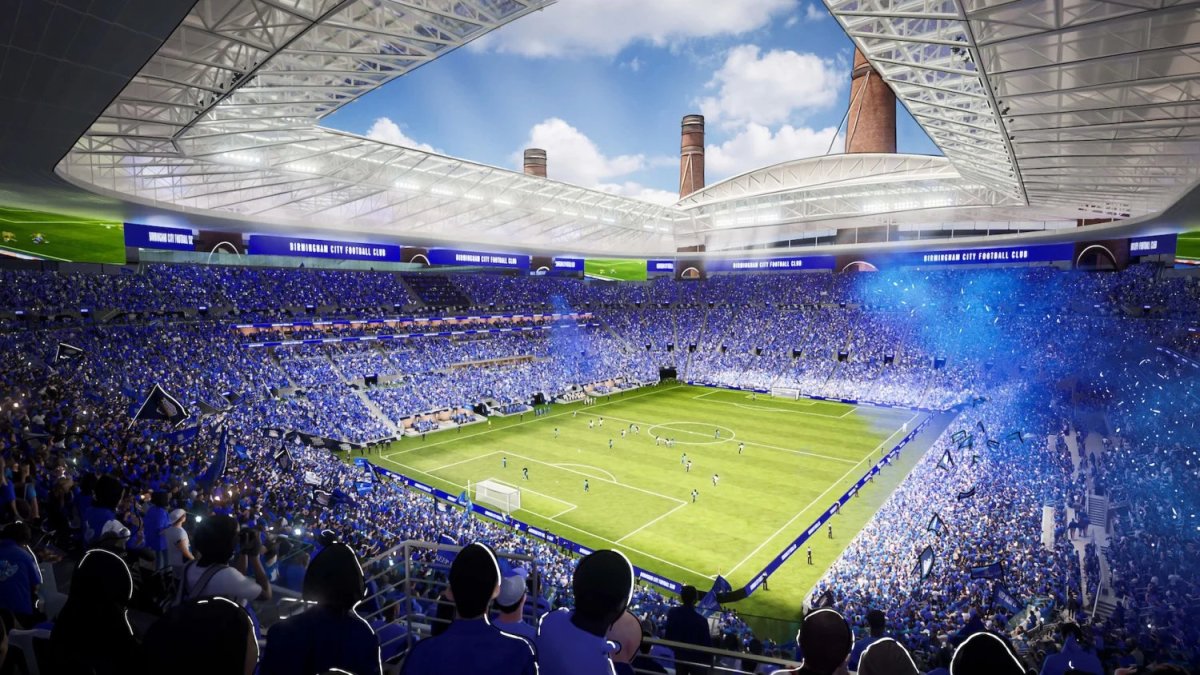 Vizualizace nového fotbalového stadionu v Birminghamu od studia Heatherwick a MANICA Architecture