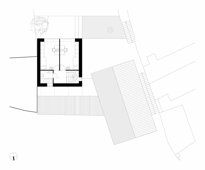 Rodinný dům v Jinonicích, Atelier 111 architekti, půdorys 2NP