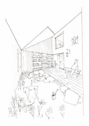 Rodinný dům ve Zlíně, NOVÝ architekti / Jindřich Nový, Markéta Strnková, Eva Ličmanová, skica