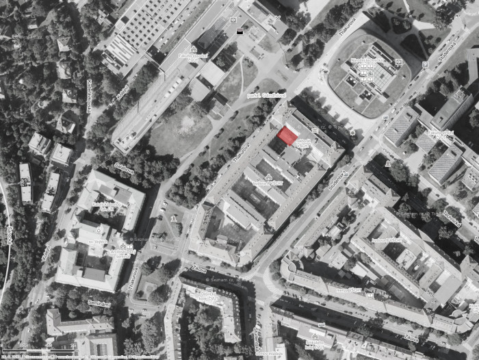 Změna využití prostoru uhelny VŠCHT, situace, ov-a