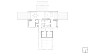 Mimosa Architekti, Rodinný dům v Bohumilči, půdorys 1. NP – foto