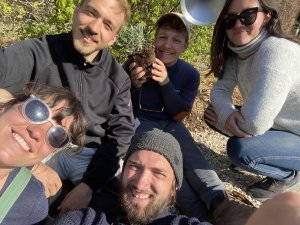 Autoři projektu Zahrada sdíleného vědomí, zleva Háta Enochová, Marek Kratochvíl, Petr Stojaník, Jan Trpkoš. Foto: Jan Trpk