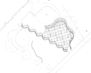 Koncepční skica - Serpentine Pavilion 2026 (Serpentine Pavilion 2026; LANZA atelier)