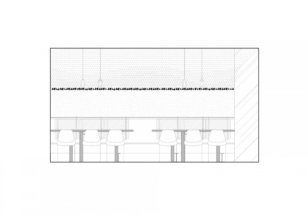 Gran Fierro, Formafatal / Dagmar Štěpánová, Iveta Tesařová, podélný řez - salonek s uhlovou klenbou