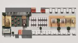 Pavilion O v kancelářích - schéma