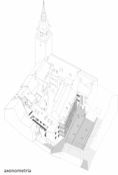 Projekt Nádvoří v Trnavě, Vallo Sadovsky architects, axonometrie