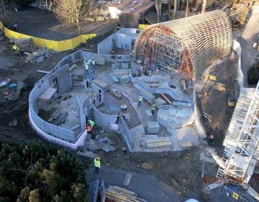 Tropický pavilon v ZOO Jihlava, postup výstavby bednění a betonáže – foto
